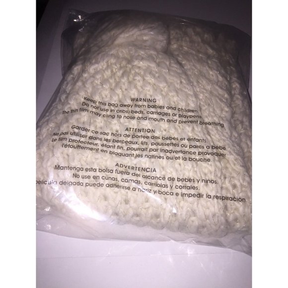 Rampage Women's Knit Scarf in Ivory with Metallic Threading, Retail $36.00 - Picture 5 of 5